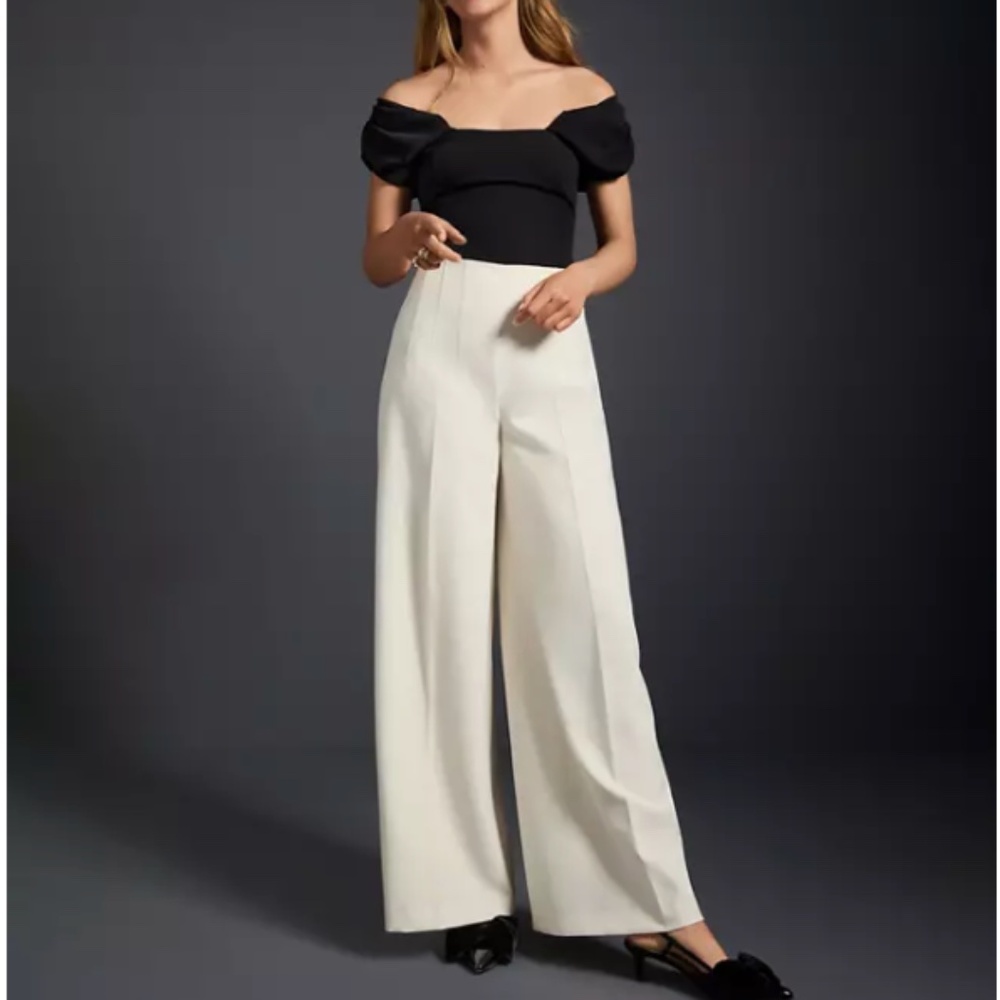 NEVER WORN! Darted palazzo pants (winter white)